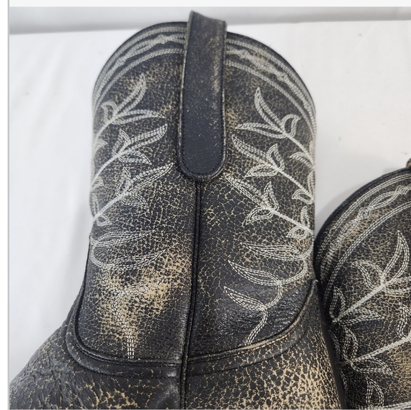 Old Gringo Black Distressed 10" Polo Razz Heel Cowboy Boots - Picture 4 of 16